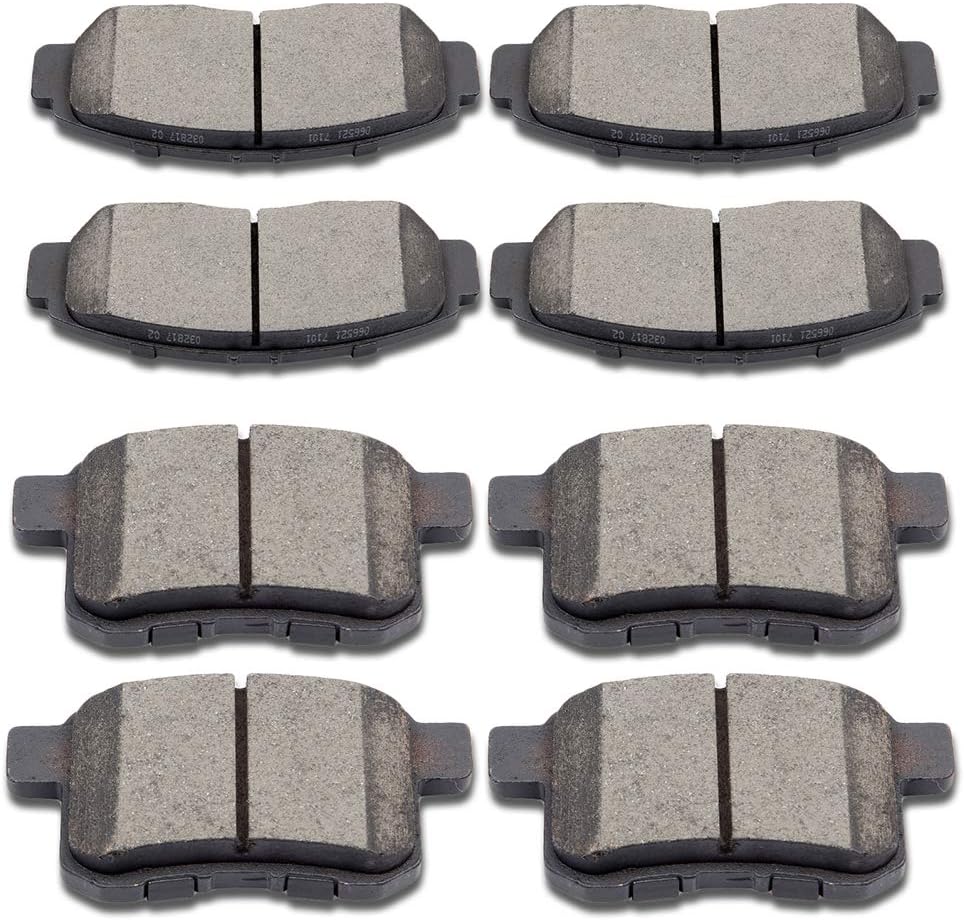 SCITOO Ceramic Front Rear Disc Brake Pad Set fit for 2010 for Acura TSX, 2008-2010 for Honda for Accord