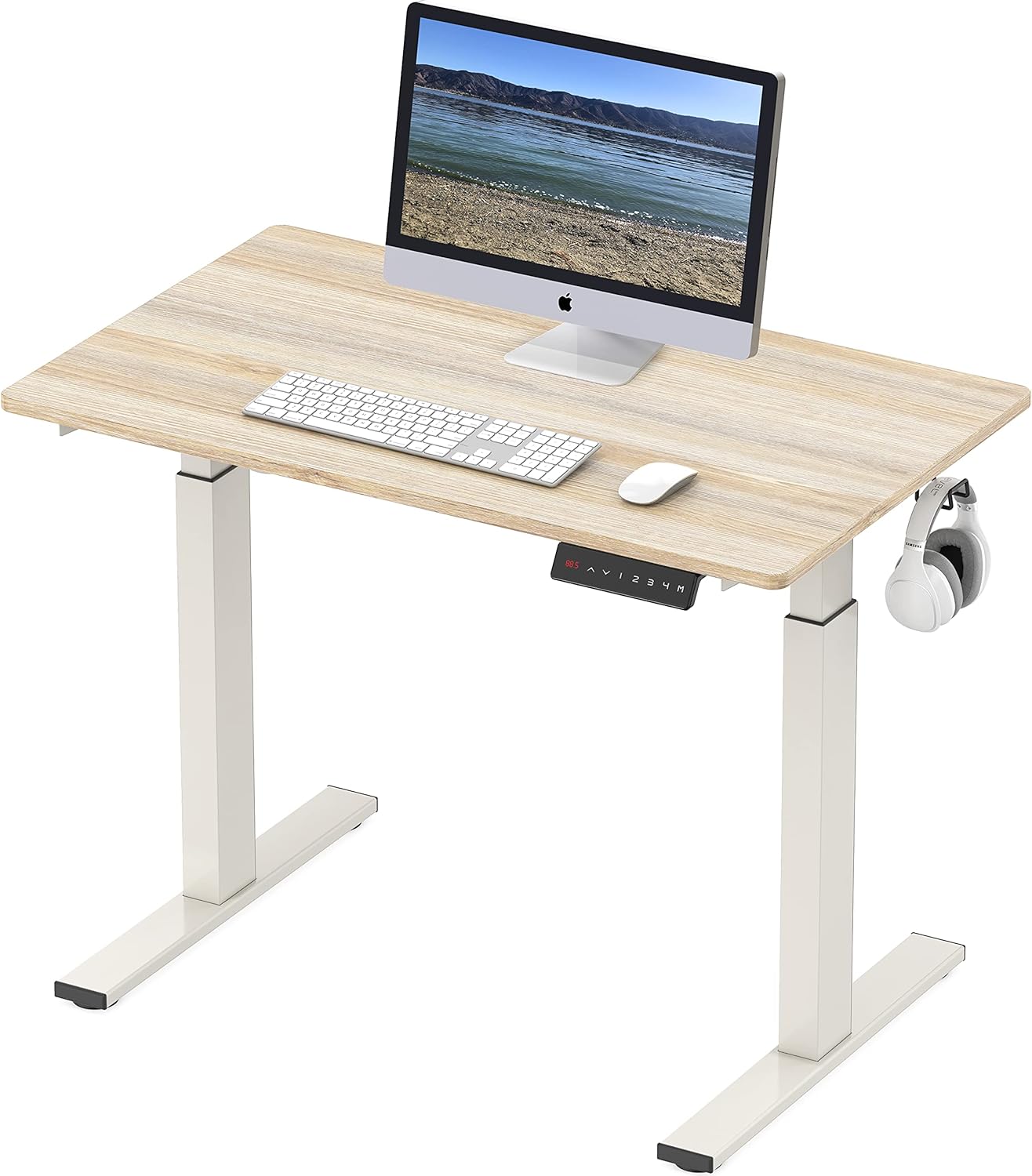 SHW Memory Preset Electric Height Adjustable Standing Desk, 40 x 24 Inches, Black