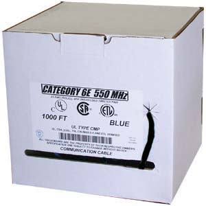 SF Cable - 1000ft Cat6 550mhz Solid Cable Plenum, UL/ETL/CSA - Black