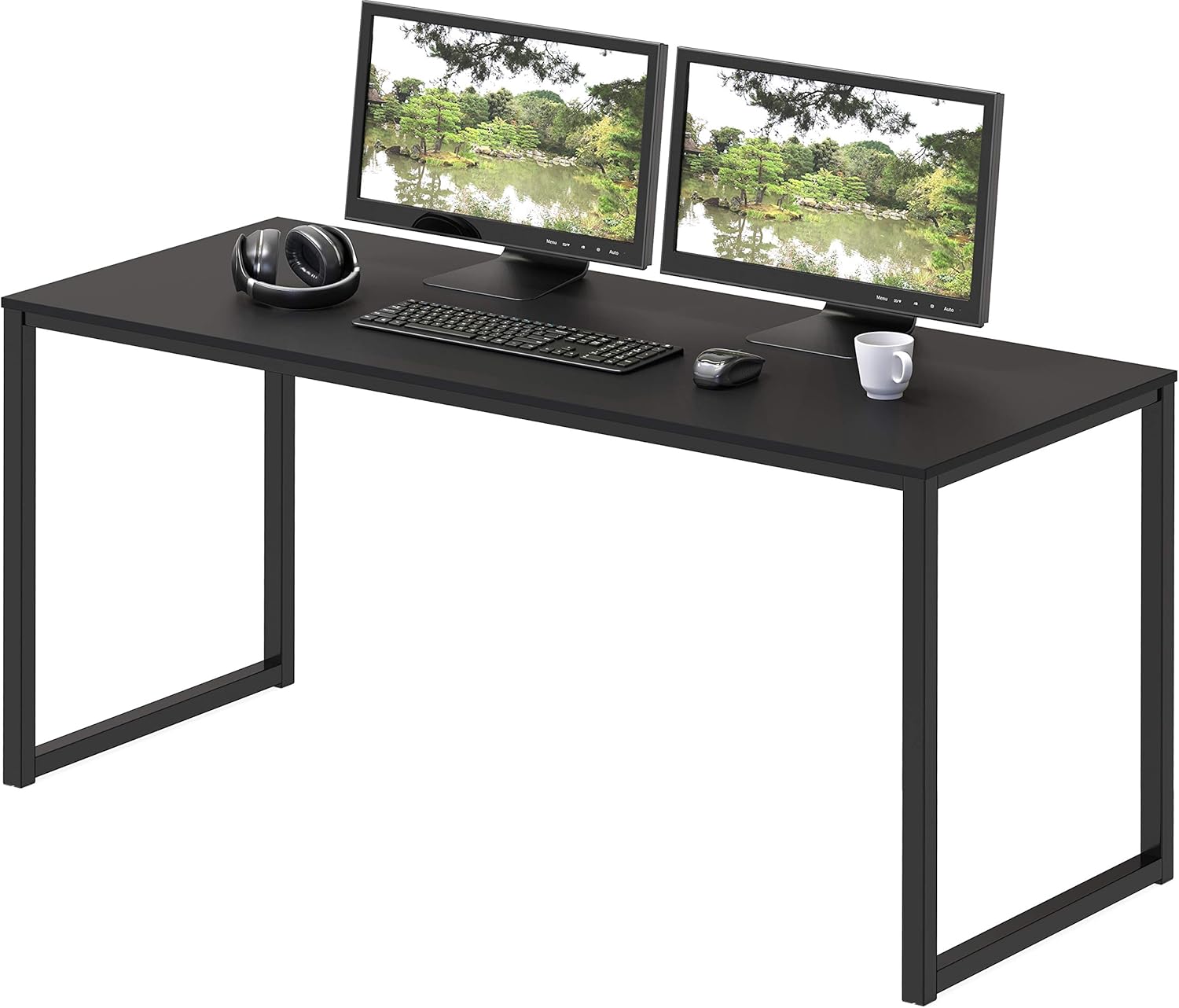 SHW Home Office 48-Inch Computer Desk, White/Oak Pack of 2