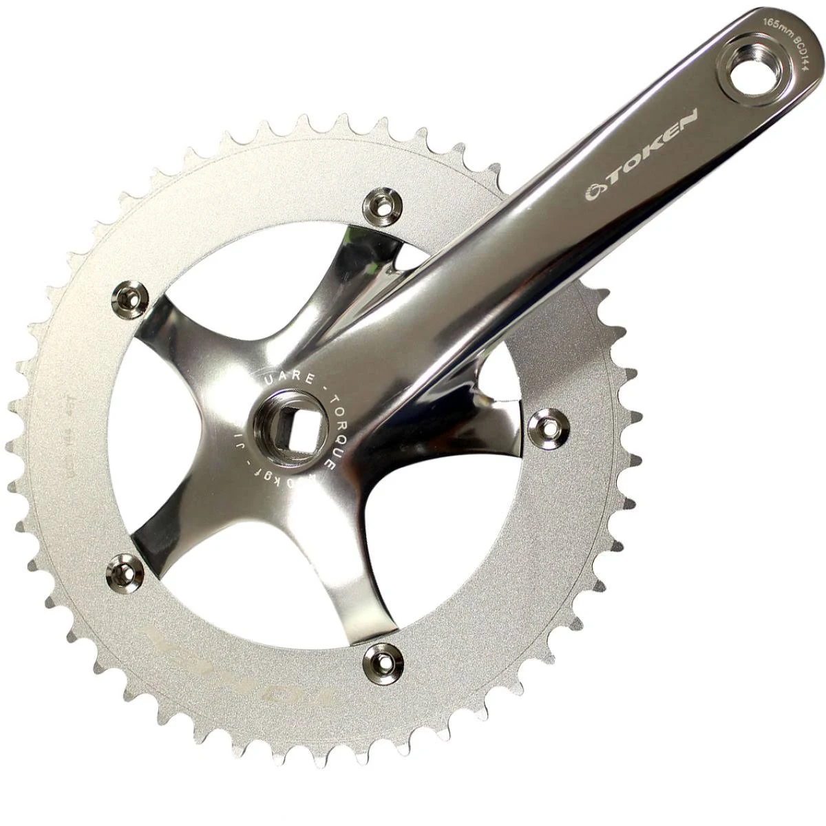 Token Alloy Track Crankset Silver - 40T / 170 mm