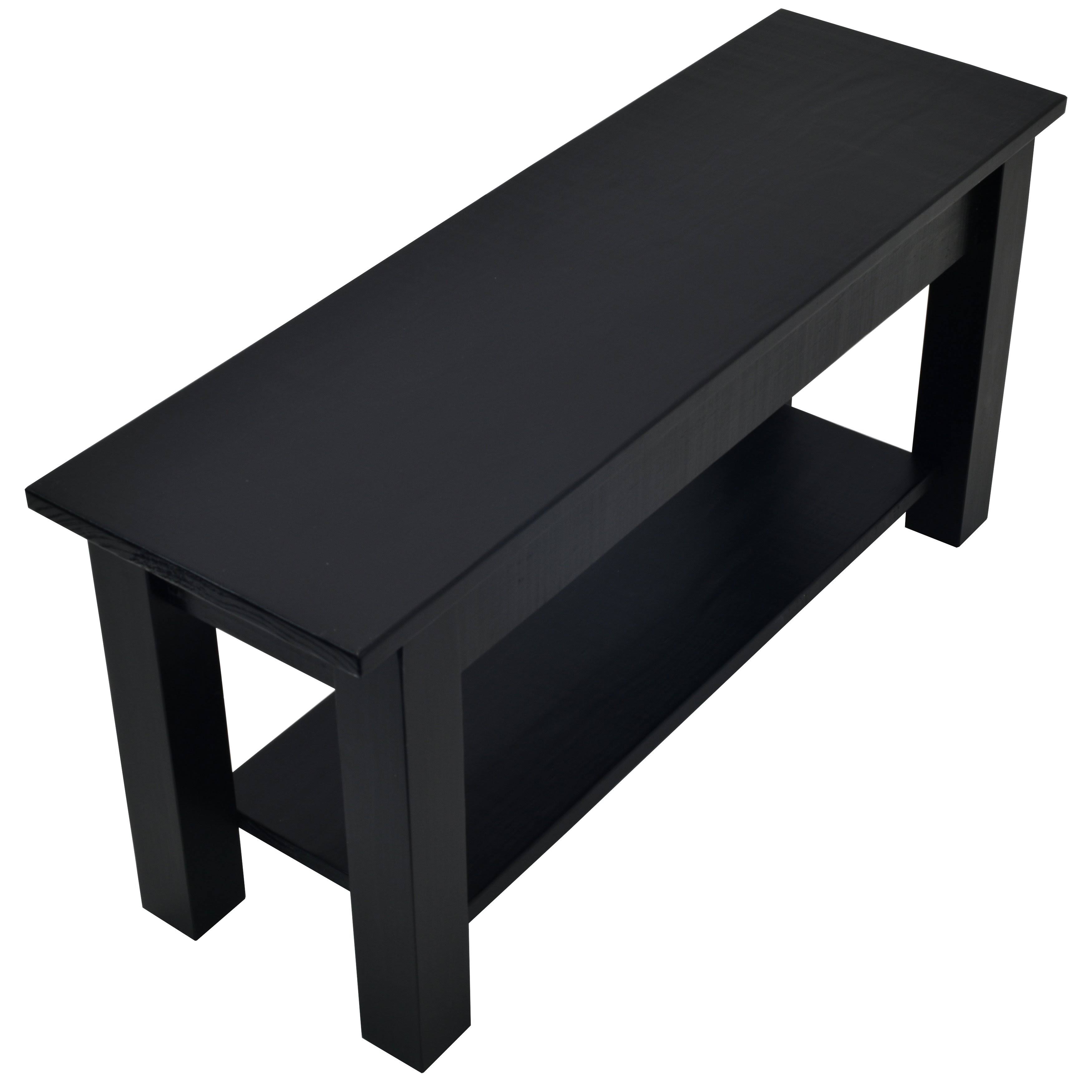 EzekielandStearns Black Bench with Shelf-36