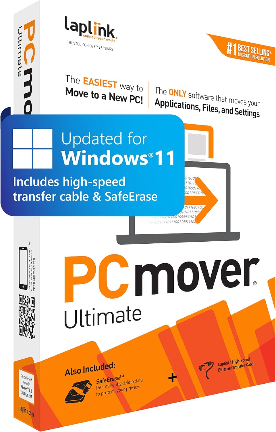 Laplink PCmover Ultimate 11 with SuperSpeed USB 3.0 Cable - 1 Use Pack of 2