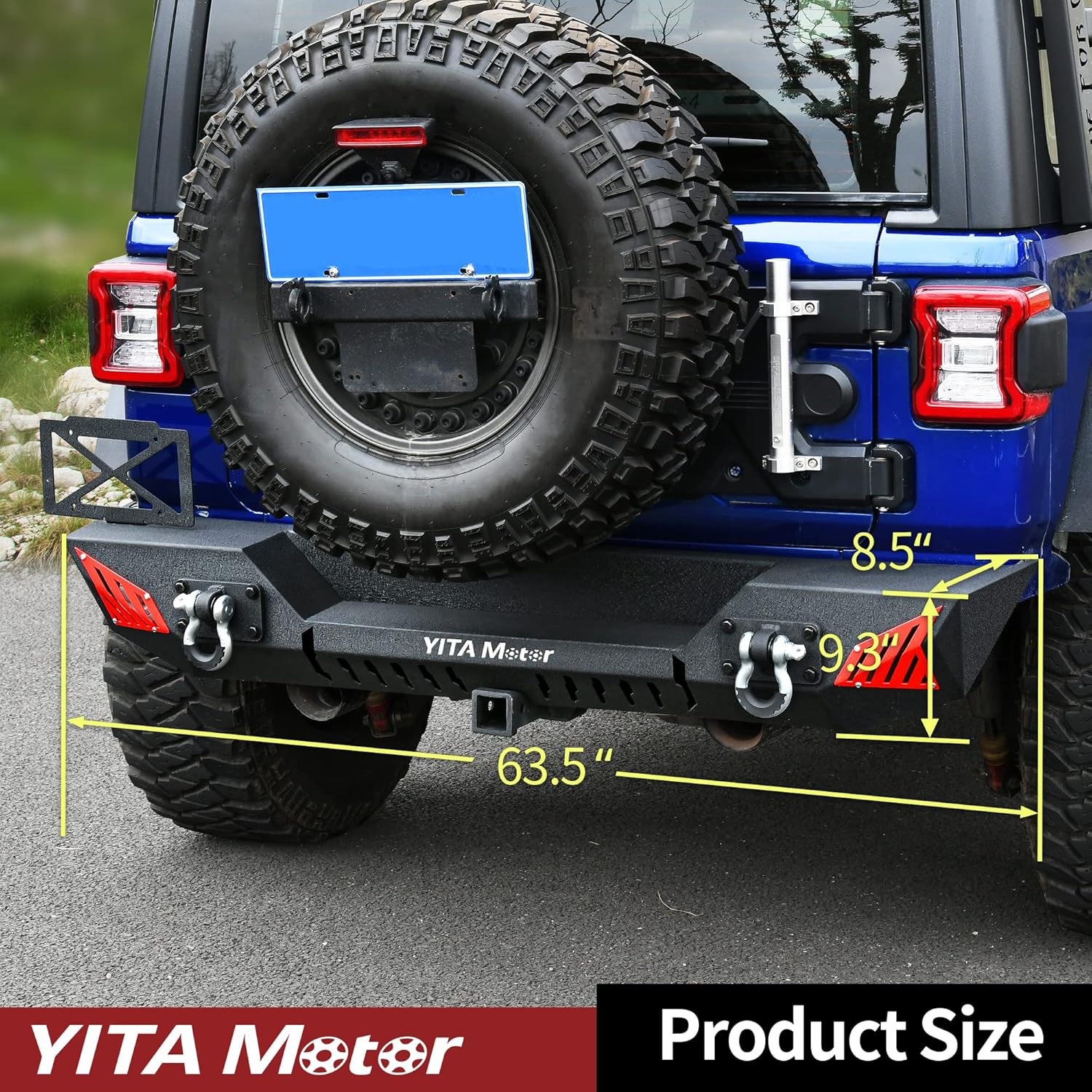YITAMOTOR Rear Bumper Compatible with 2018-2022 Jeep Wrangler JL & JL Unlimited (2/4 Doors), w/ 2