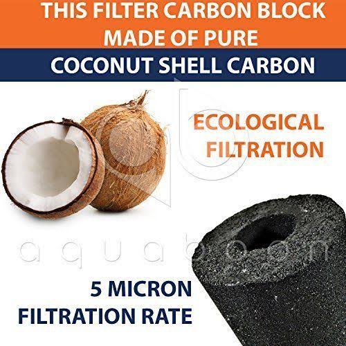 Aquaboon 4-Pack of 5 Micron Big Blue Coconut Shell Carbon Block Water Filter 10x22