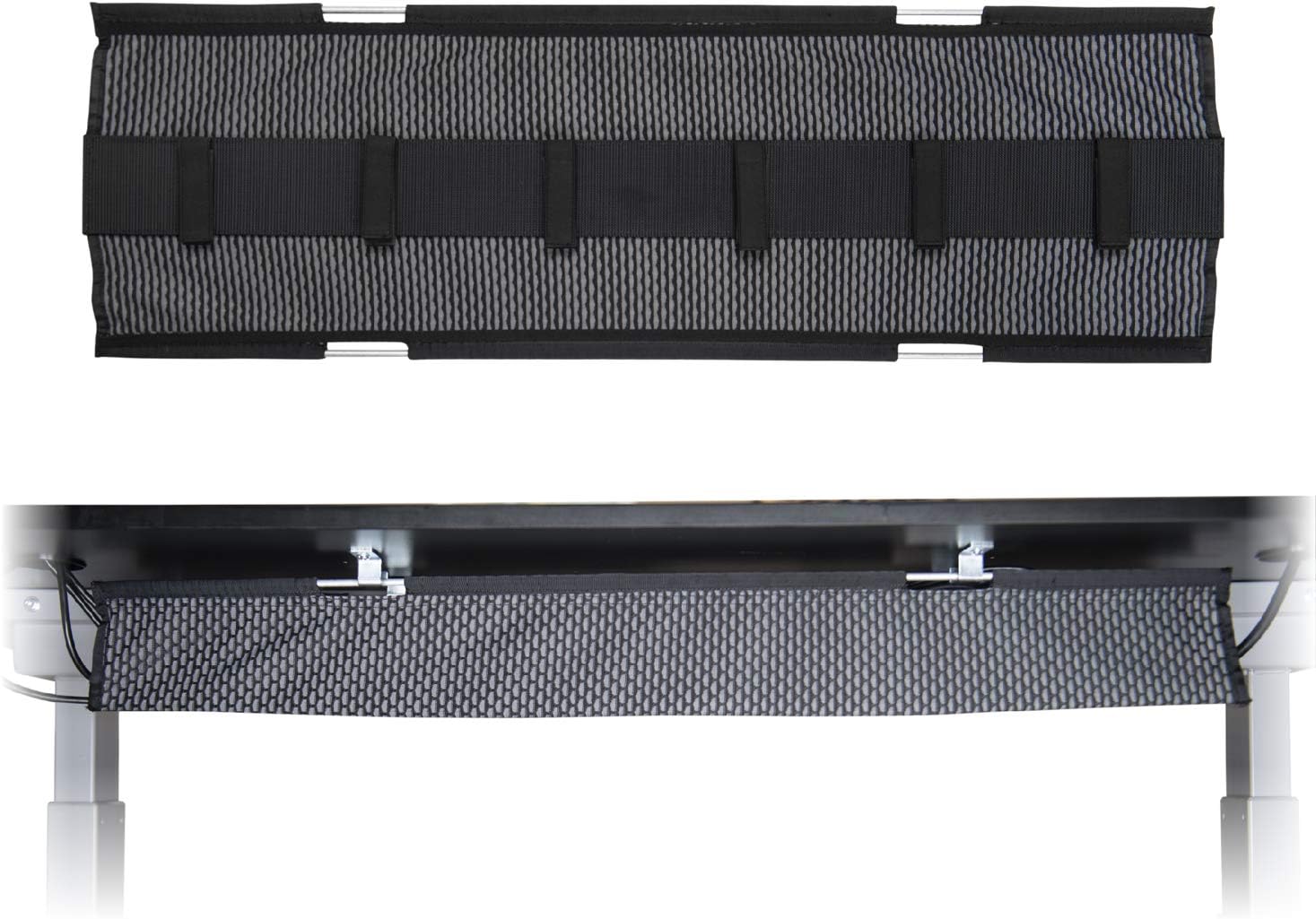 Uprite Ergo Mesh Cable Manager, Ergonomic Cord Organizer for Height Adjustable Desks (Gray) Pack of 2