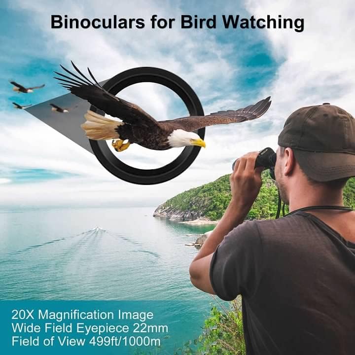 20x50 Compact Binoculars for Adult - BAK4 Prism FMC Lens HD&nbsp;Professional Waterproof Binoculars Fit for Adults Teens and Kids, Binoculars for Bird Watching, Theater, Travel, Concert, Low Light Vision