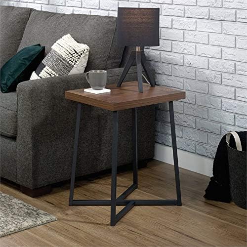 Sauder Canton Lane Wood and Metal End Table in Grand Walnut Pack of 2