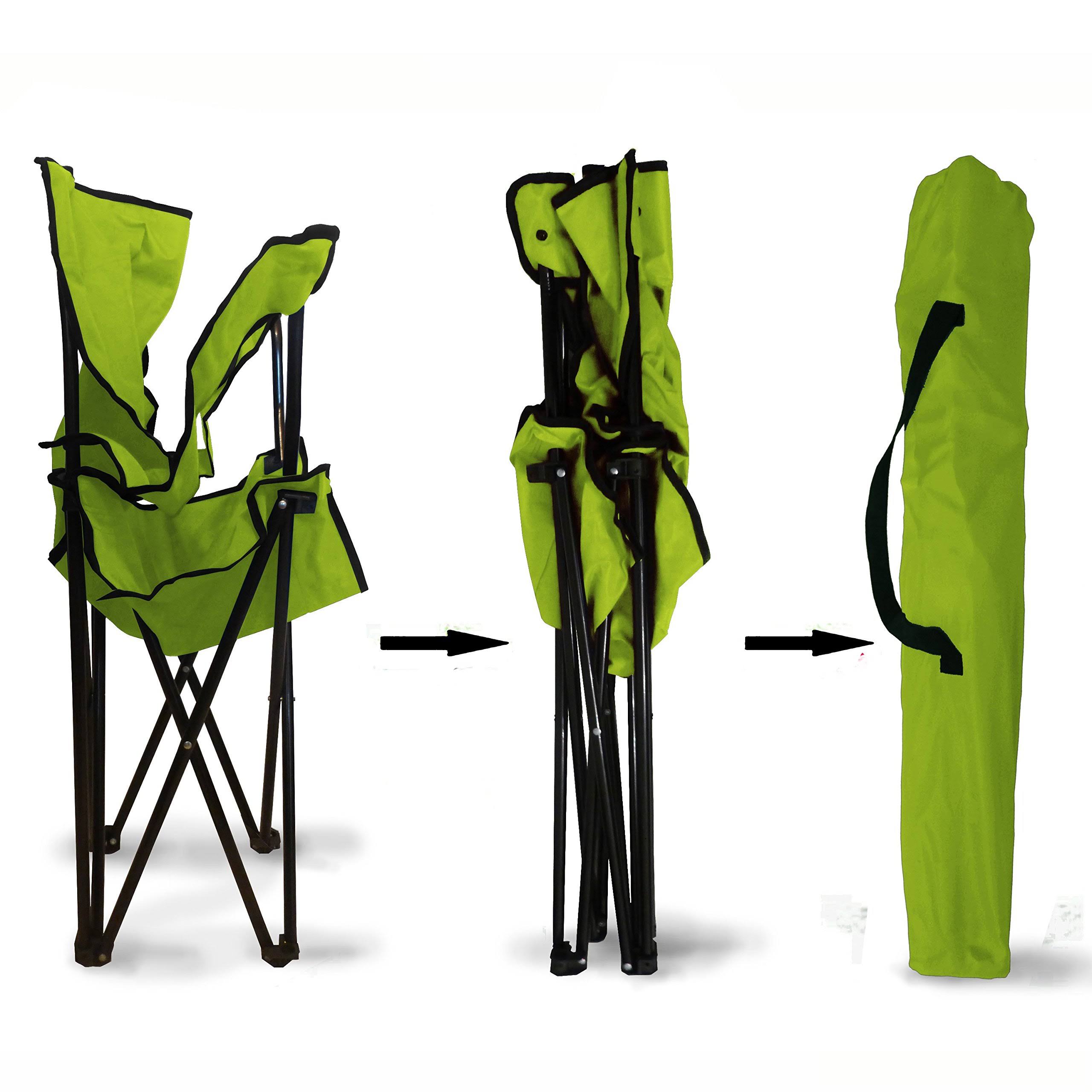 Folding Camping Chair, Portable Carry Bag for Storage and Travel, Best Durable Outdoor Quad Beach Chairs, Comfortable Arms, Spac