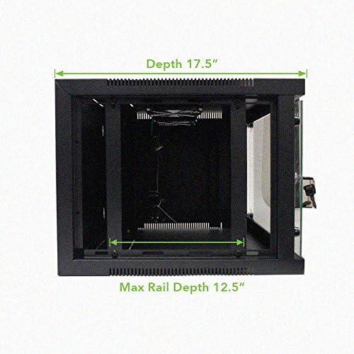 NavePoint 6U Basic IT Wall Mount Network Server Data Cabinet Rack Glass Door Locking Black
