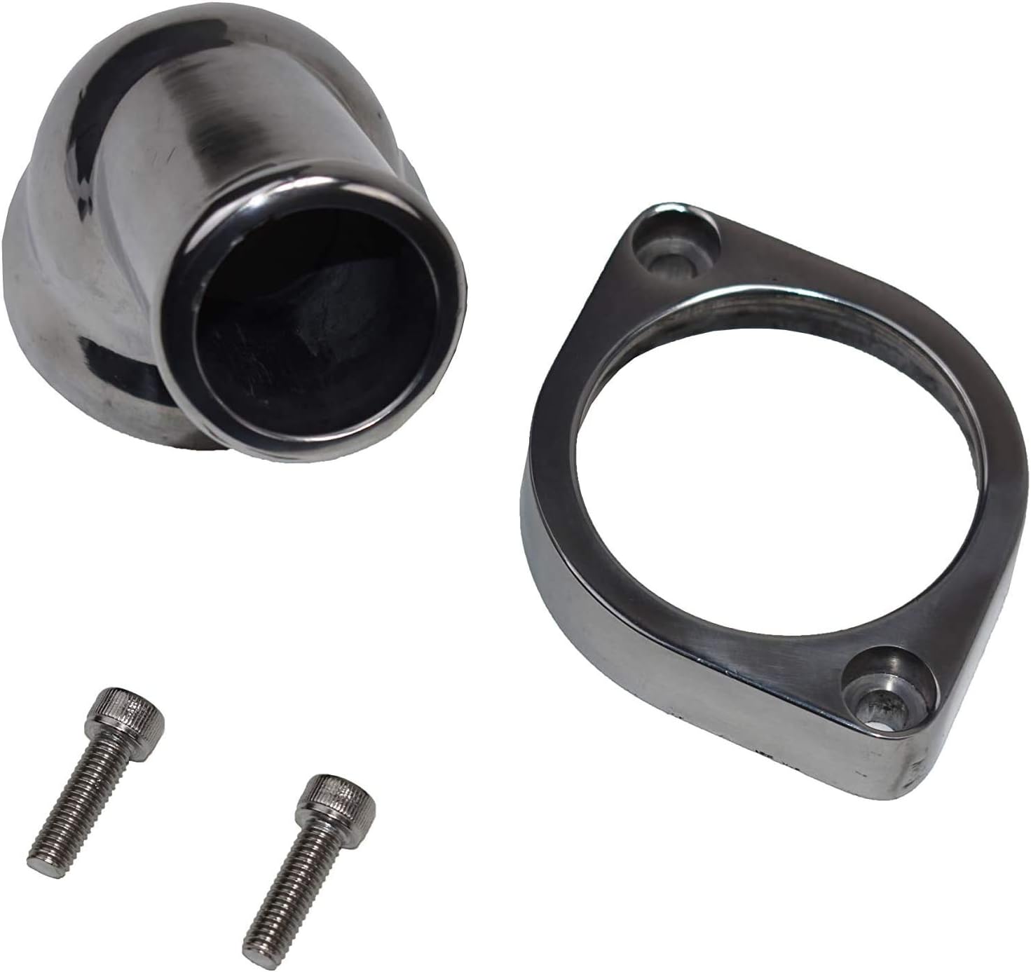 A-Team Performance - 45&deg; Swivel Water Neck Thermostat Housing Chrome Aluminum - Compatible with Chevrolet GM Pontiac LS LSX LS1 LS2 LS3 LS6 LS7