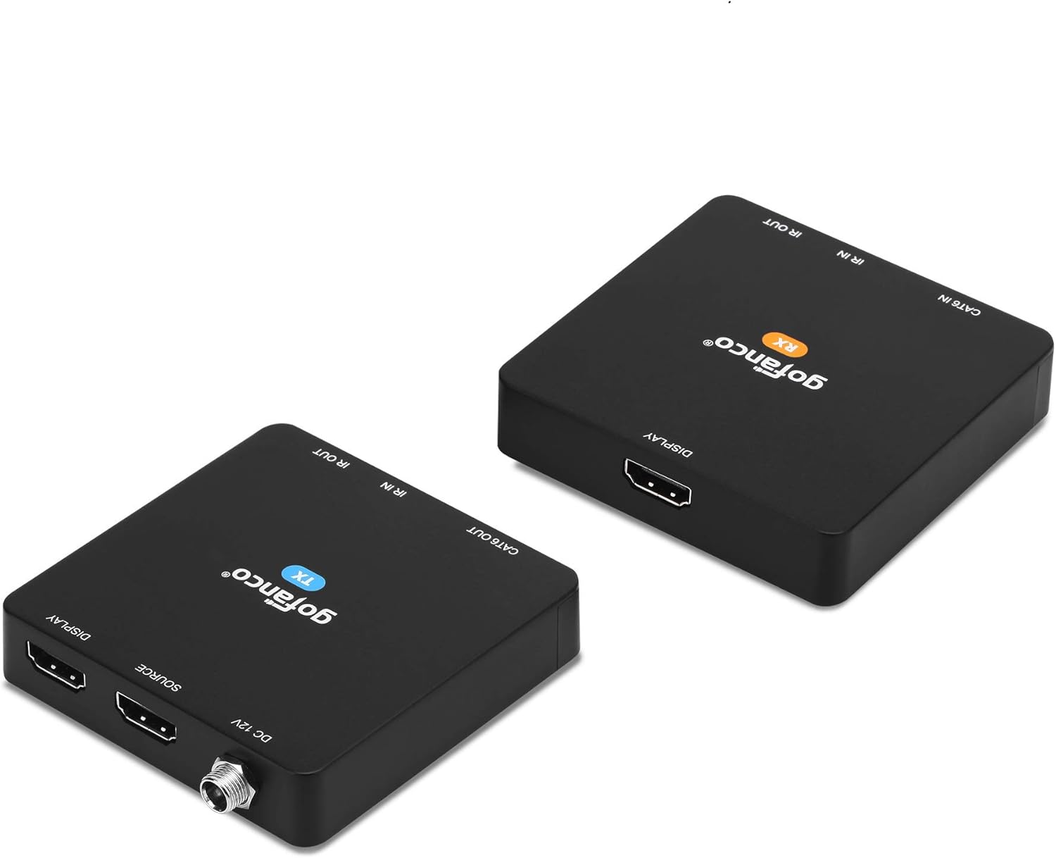 gofanco Compact 4K HDMI 2.0 Extender Balun Over CAT6 Ethernet Cable – Loopout on TX, Up to 230ft at 4K @60Hz YUV 4:4:4, HDR, 18Gbps, HDCP 2.2, Bi-Directional IR, PoC, 4K to 1080p Downscale (HD20Ext)