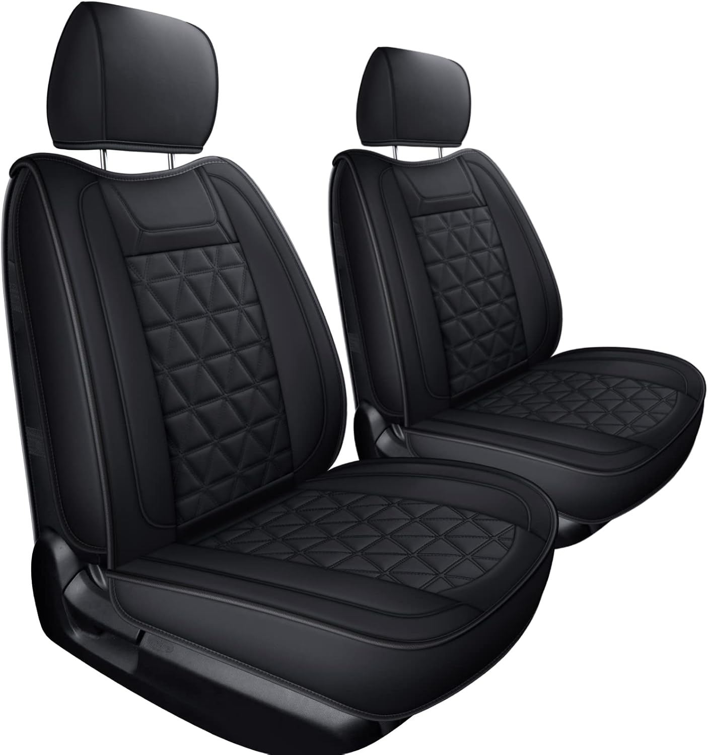 LUCKYMAN CLUB Tundra A6 Full Set Seat Covers, Fit 2014-2021 Tundra Crew/CrewMax Cab, with Water Proof Faux Leather (Black&Red Full Set)