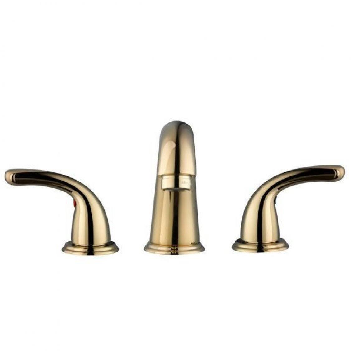 Glacier Bay Builders 8 in. Widespread 2-Handle High-Arc Bathroom Faucet in Polished Brass