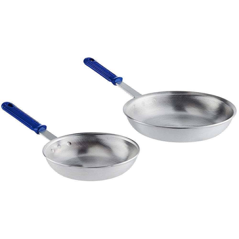 Vollrath Wear-Ever Aluminium Non Stick Frying Pan Set Graceful Lou 2-Piece w/ Cool Blue Handles