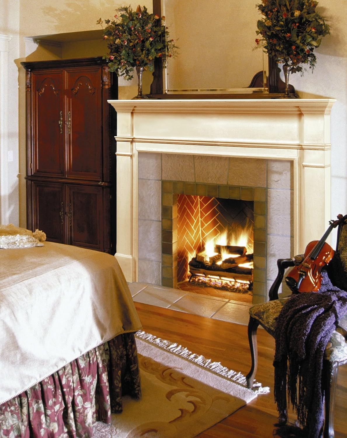Pearl Mantels 110-56 Williamsburg Fireplace Mantel Surround, 56-Inch, Unfinished