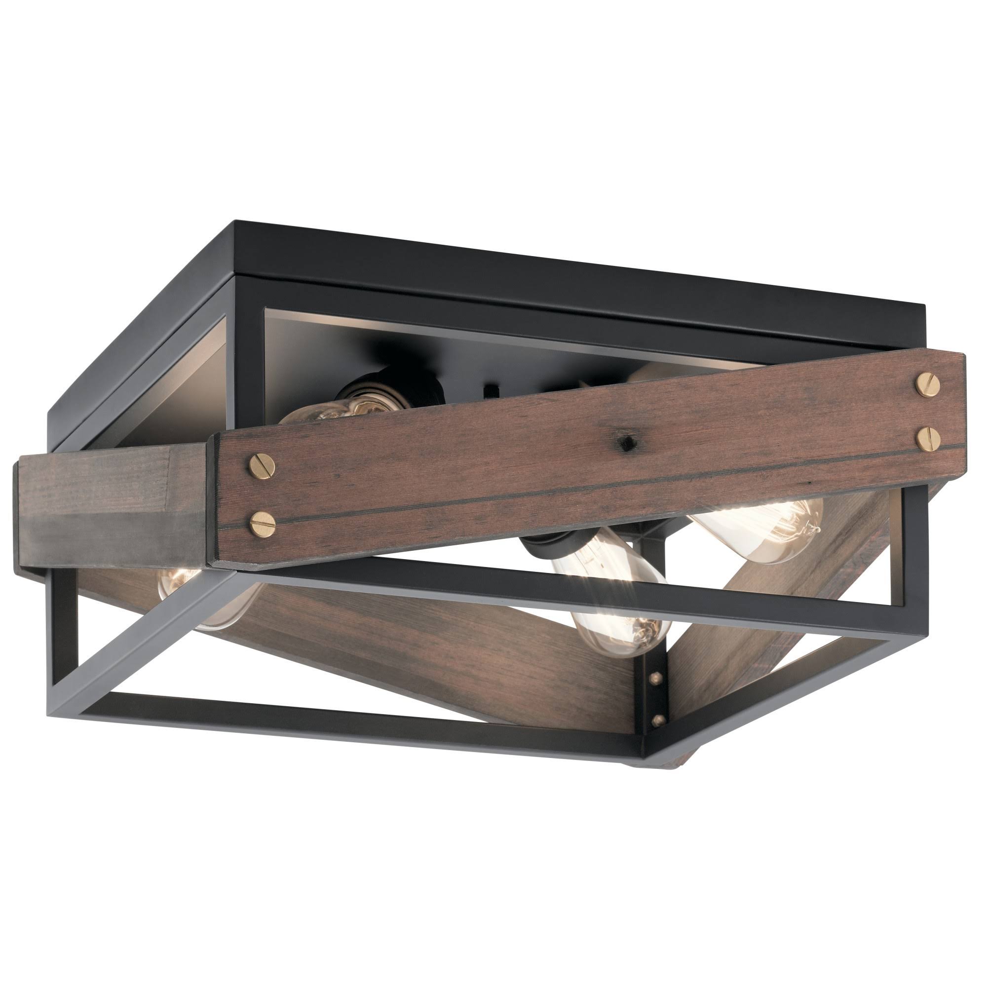 Kichler Fulton Cross 44224BK Flush Mount Light, Black