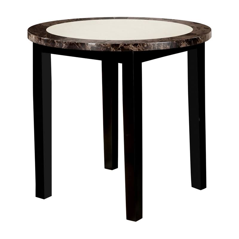 Bowery Hill Faux Marble Counter Height Table in Black