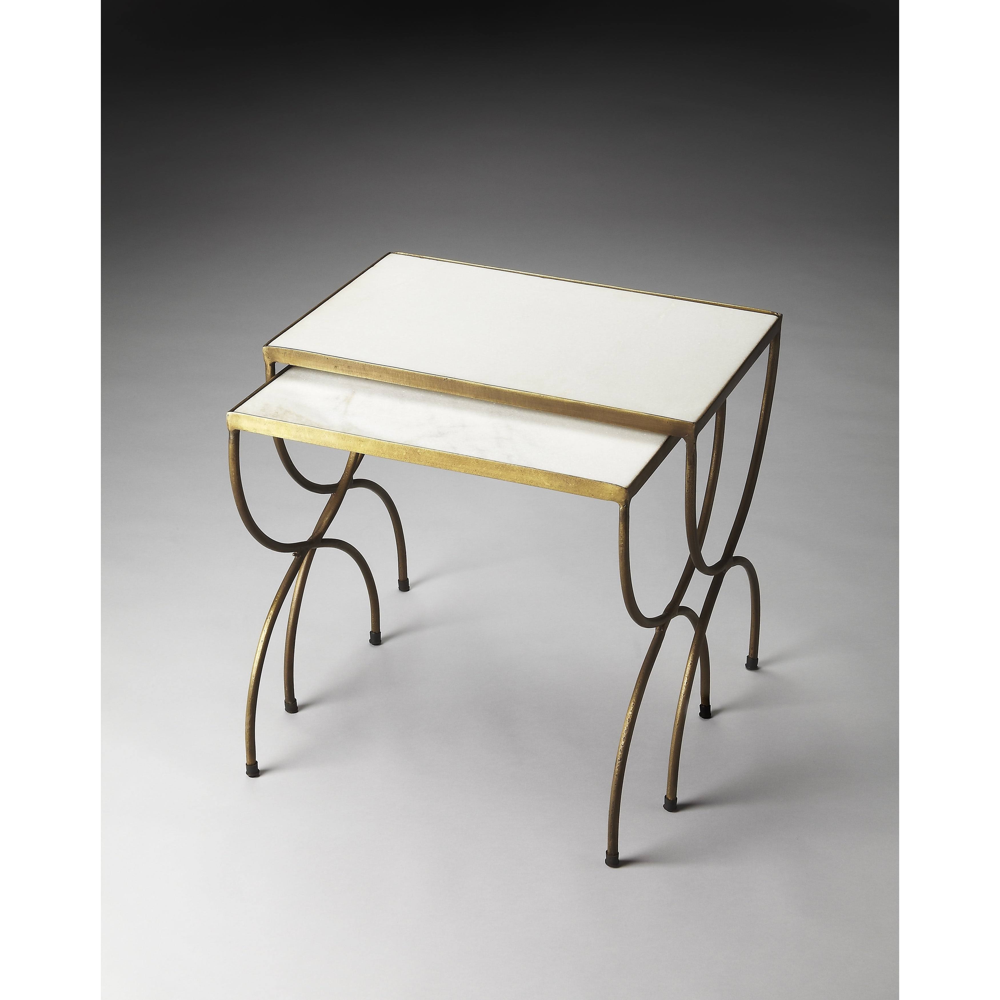 Butler Bacchus Marble u0026 Iron Nesting Tables