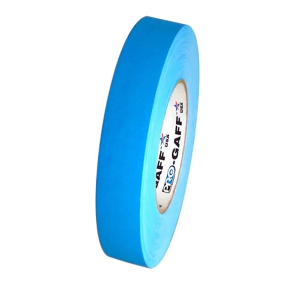 Pro Gaff Fluorescent Blue Gaffers Tape 1x22 x 50 Yard Roll (Pack of 48)