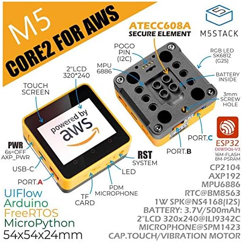 M5Stack Core2 ESP32 IoT Development Kit for AWS IoT EduKit Pack of 2