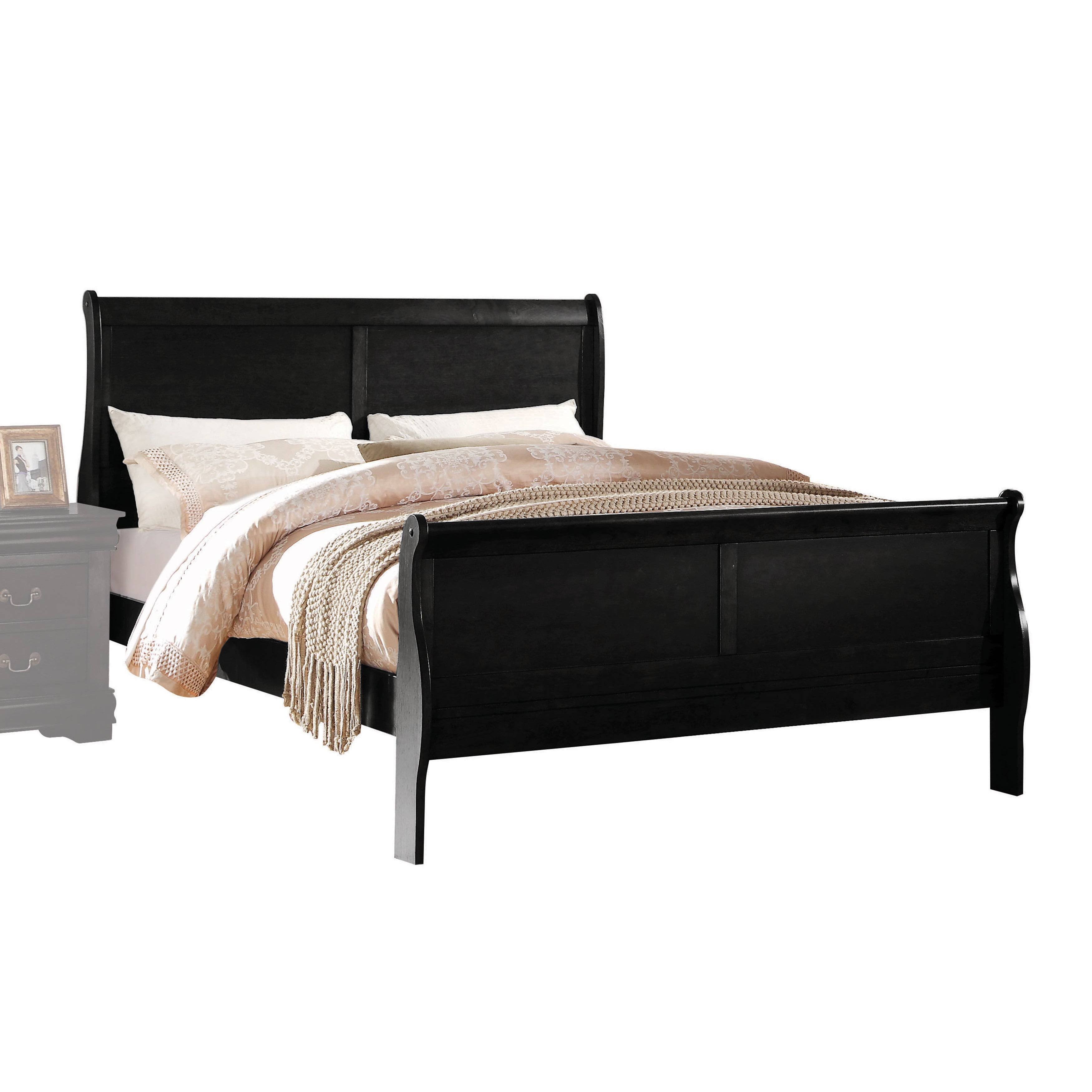 Acme Furniture Louis Philippe Black 4-Piece Sleigh Bedroom Set (Twin)