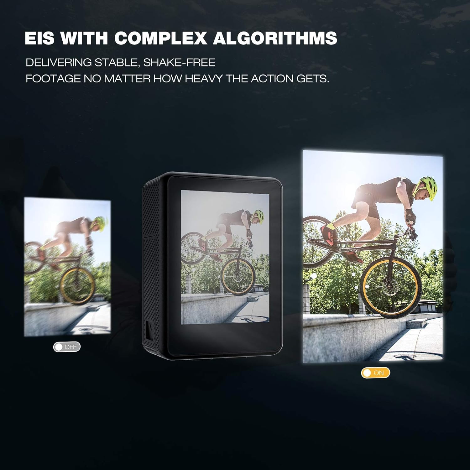 Action Camera 4K 24MP Dual Screen, 170° Wide Angle 4X Zoom PC Webcam Sports Camera WiFi Underwater Waterproof Camera 40M with EIS, 2 Batteries and Mounting Kits