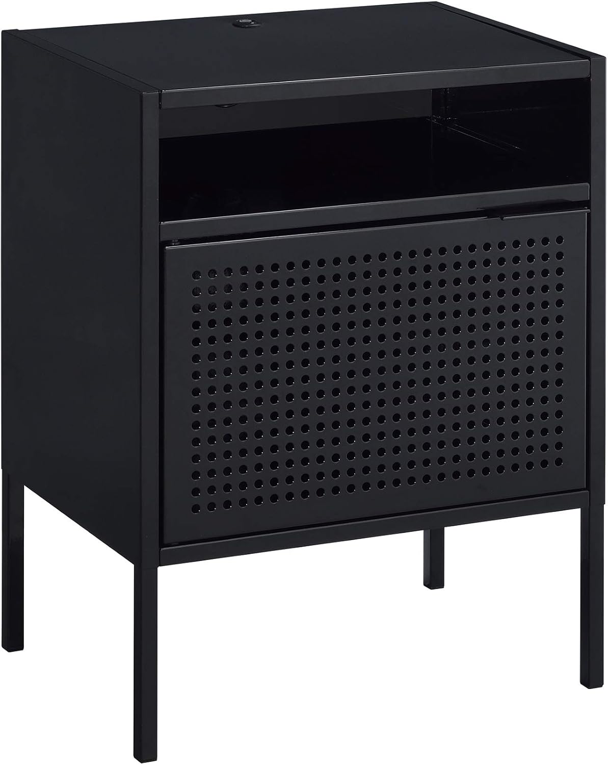 Picket House Furnishings Gemma Nightstand with USB Port in Black
