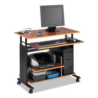 Adjustable Height Mini-tower Workstation, 35-1/2 x 22D x 34H, Cherry/Black