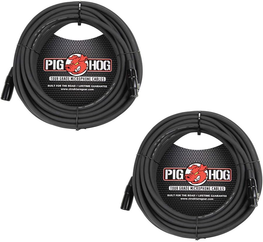 Pig Hog PHM50 Series 50' XLR Microphone Cables 2-Pack Pack of 2