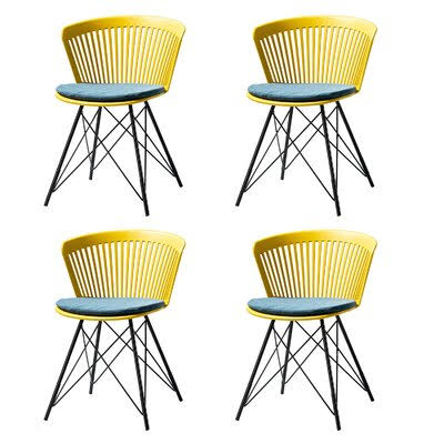 Mcfall Windsor Back Side Chair Wade Logan Color: Mustard