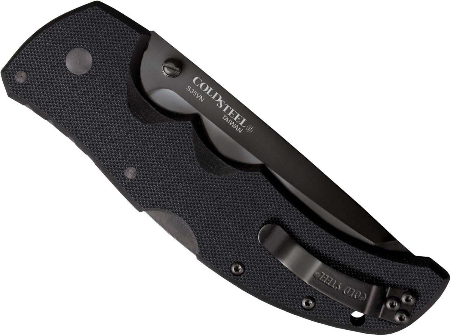 Cold Steel Recon 1 Series Tactical Folding Knife with Tri-Ad Lock and Pocket Clip - Made with Premium CPM-S35VN Steel, Tanto Half Serrated