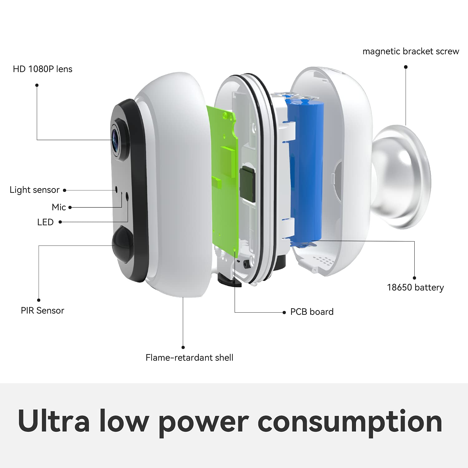 VENZ Wireless Battery Powered Camera, for Home Security,Night Vision,1080P Video with Motion Detection, 2-Way Audio, IP66 Waterproof, Work with Alexa Pack of 2