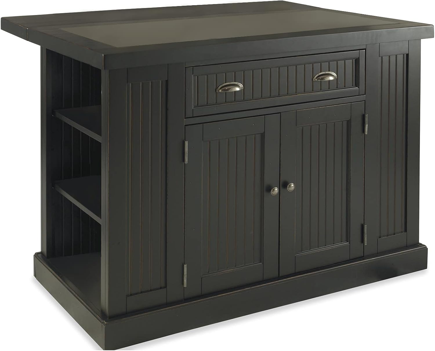 Nantucket Distressed Black Kitchen Island by Home Styles