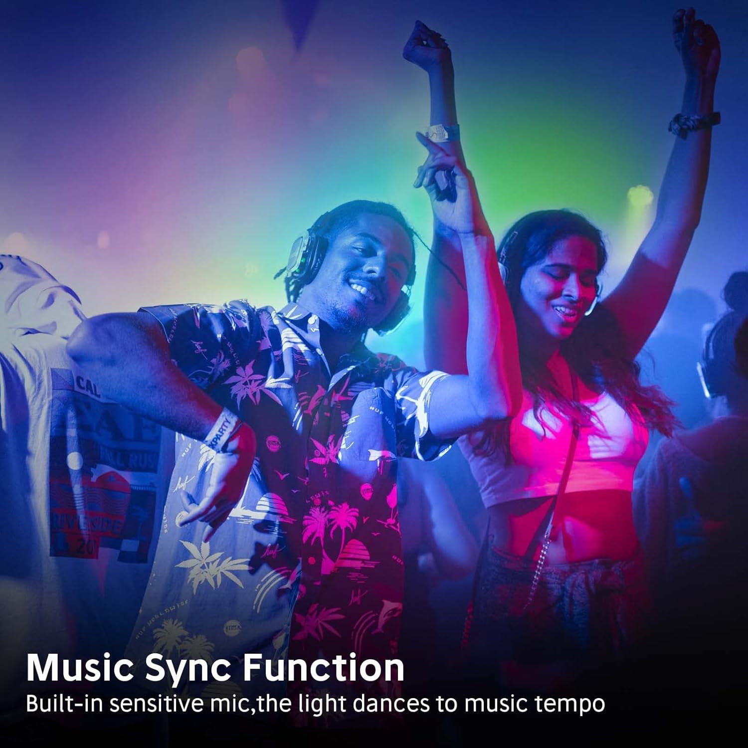 50ft LED Strip Lights for Bedroom,Koopower Bluetooth LED Lights with Remote App Control Music Sync,5050 RGB LED Lights for Room,TV,Party,Kitchen,Closet,Hoom Decor Pack of 2