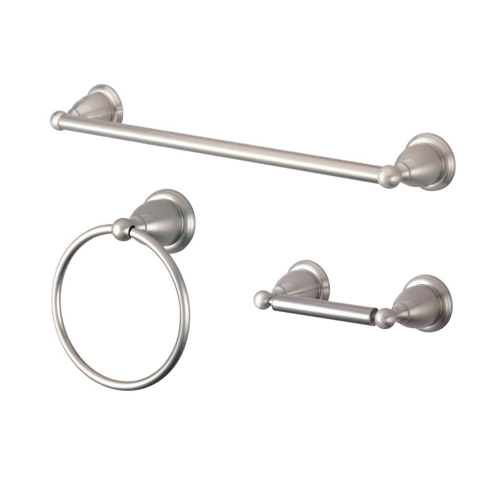 Kingston Brass Bak175248sn Heritage 3-Piece Bathroom Accessory Set, Brushed Nickel