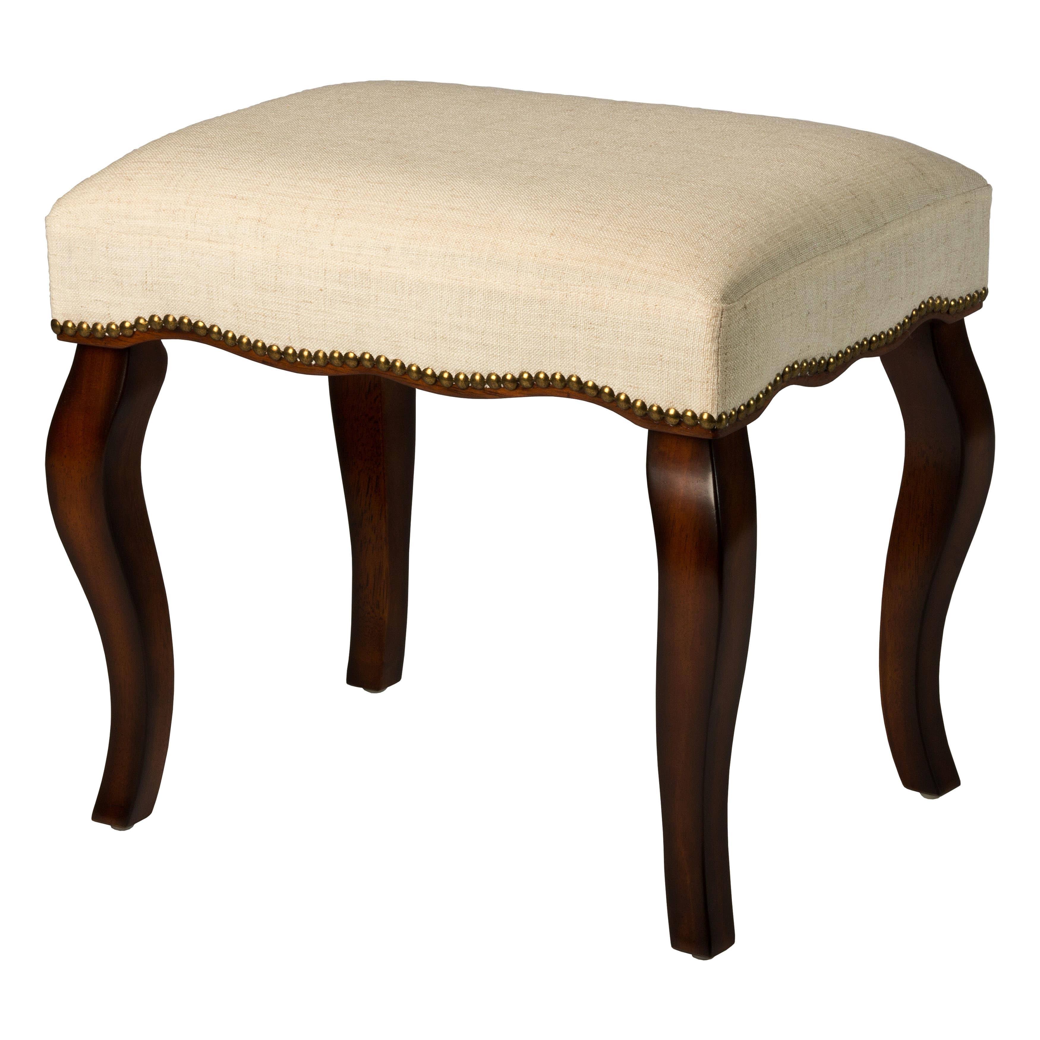 Hillsdale Furniture Hamilton Backless Vanity Stool with Nail Head TRIM, Burnished Oak