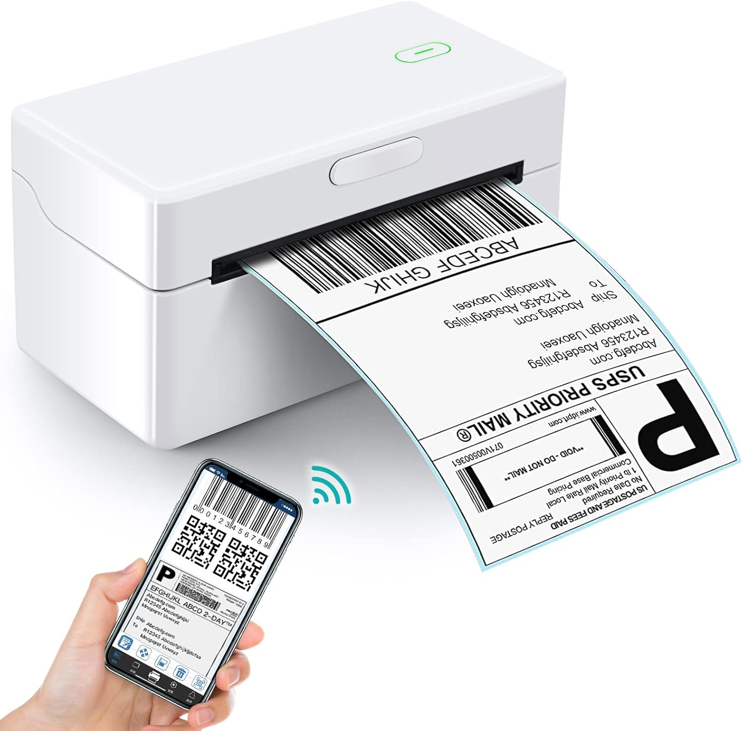 Shipping Label Printer - 180mm/s Wireless Label Printer, 4&times;6 Commercial Direct Thermal Label Printer for Shipping Packages, Support BT Connection (Contact CS for Driver)