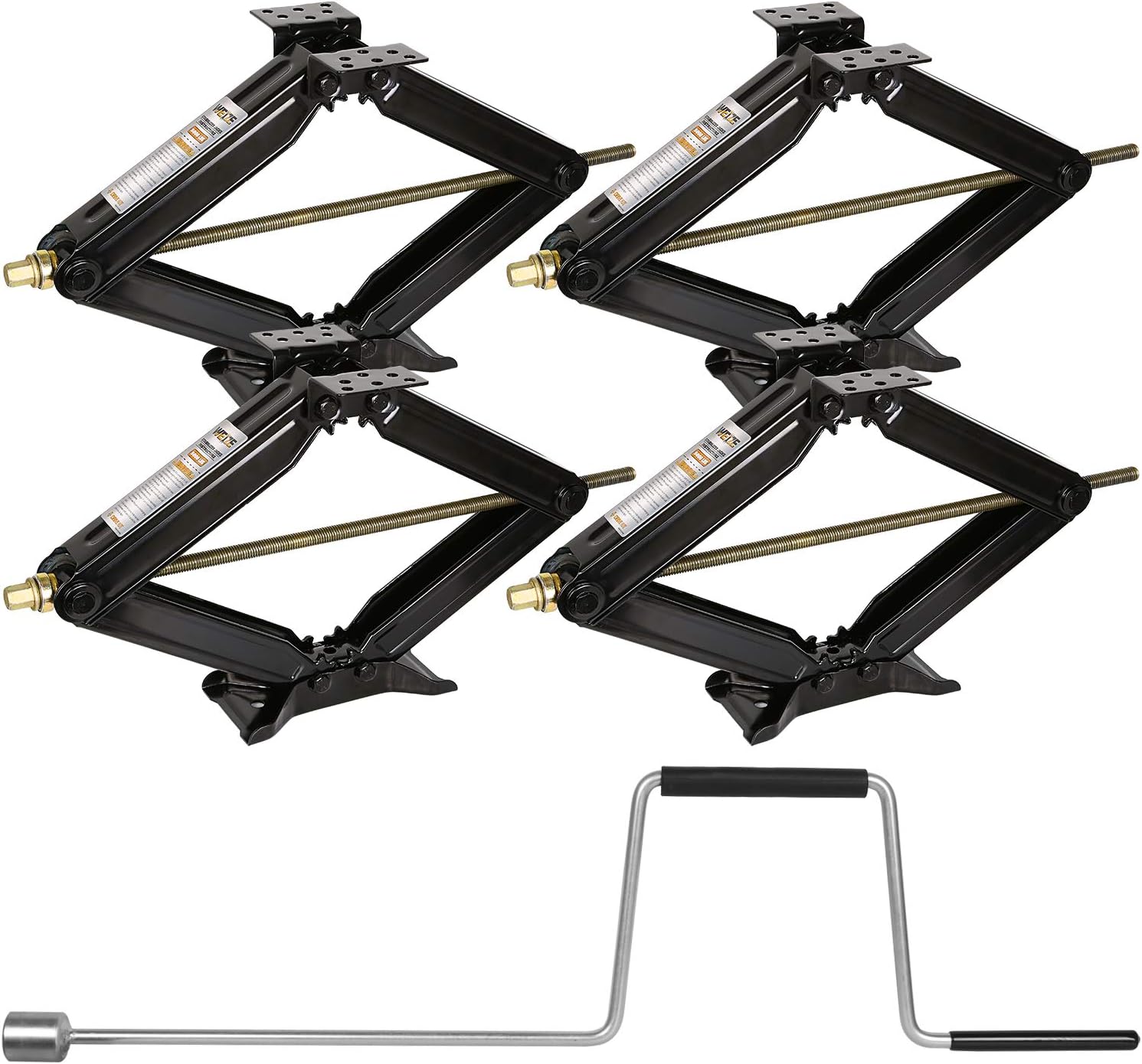 WEIZE Camper RV Trailer Stabilizer Leveling Scissor Jacks with Handle-24-5000lbs - Set of 4