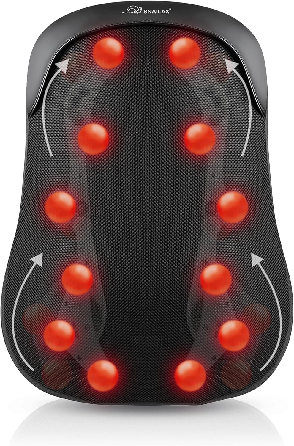 Snailax Chair Back Massager with Heat, Shiatsu Massage Chair Pad,12 Massage Balls & 3D/4D Mode,Portable Chair Massager,Electric Massage Cushion for Shoulder,Leg,Back Pain, Home,Office,Car use