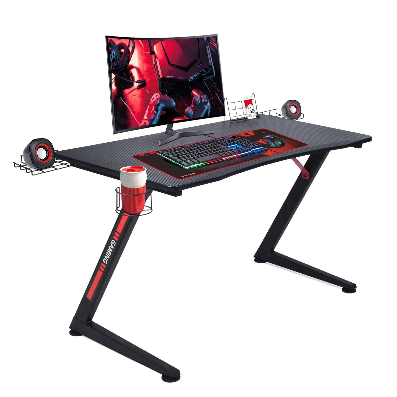 GTRACING 2021 Gaming Desk Z-Shaped GTZ02-BLACK