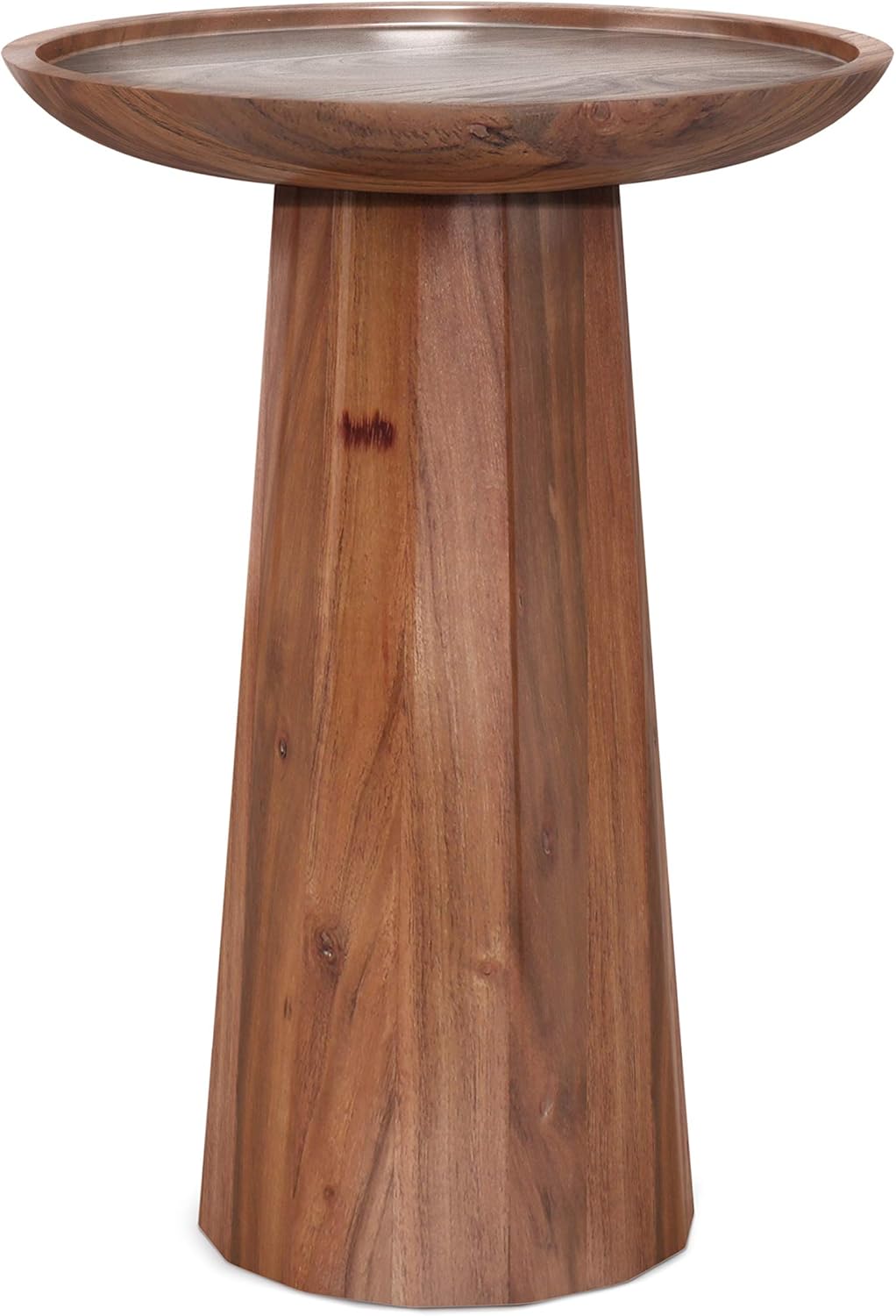 SIMPLIHOME Dayton SOLID MANGO WOOD 13 inch Wide Round Contemporary Wooden Accent Table in White Wash , Fully Assembled, for the Living Room and Bedroom