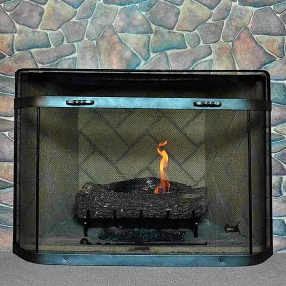 Pilgrim Vintage Iron Spark Guard Fireplace Screen - 44x33