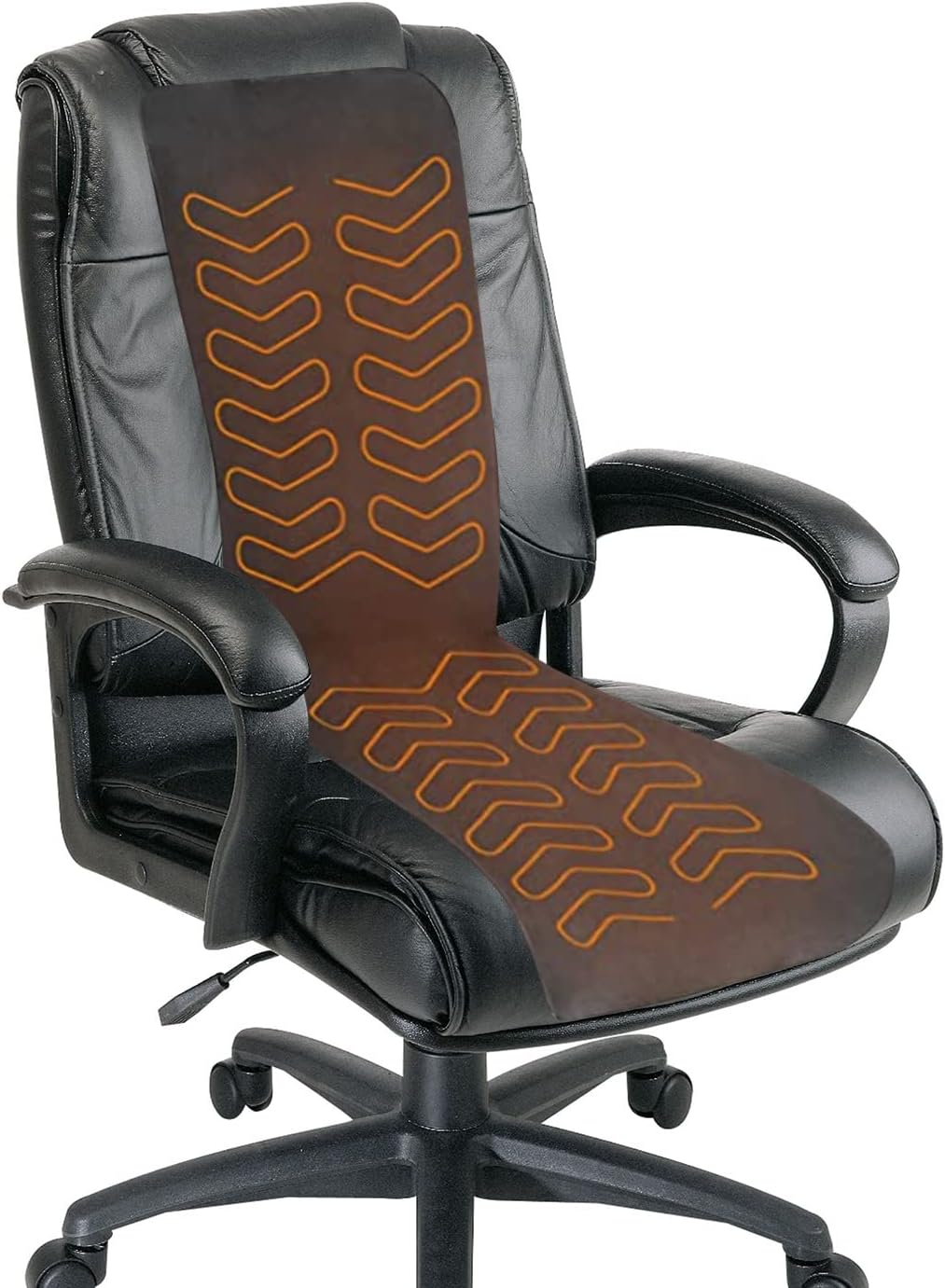 MAXCOM Foldable & Washable Fabric Heated Seat Cushion with Temperature Control & Timer - Whole Back Heating - for Home/ Office/ Travel Use