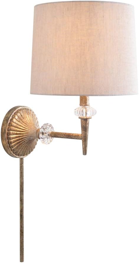 Kenroy Home 35321SG Everest Sconces, Medium, Silvered Gold with Glass Accents