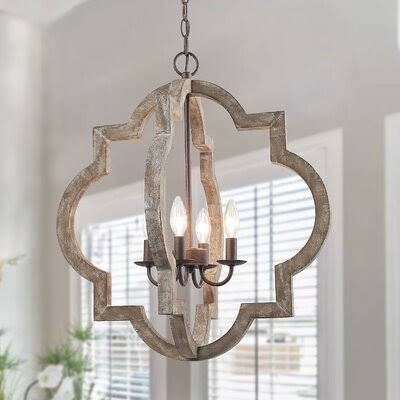 Deaton 4-Light Lantern Geometric Chandelier Accents One Allium Way