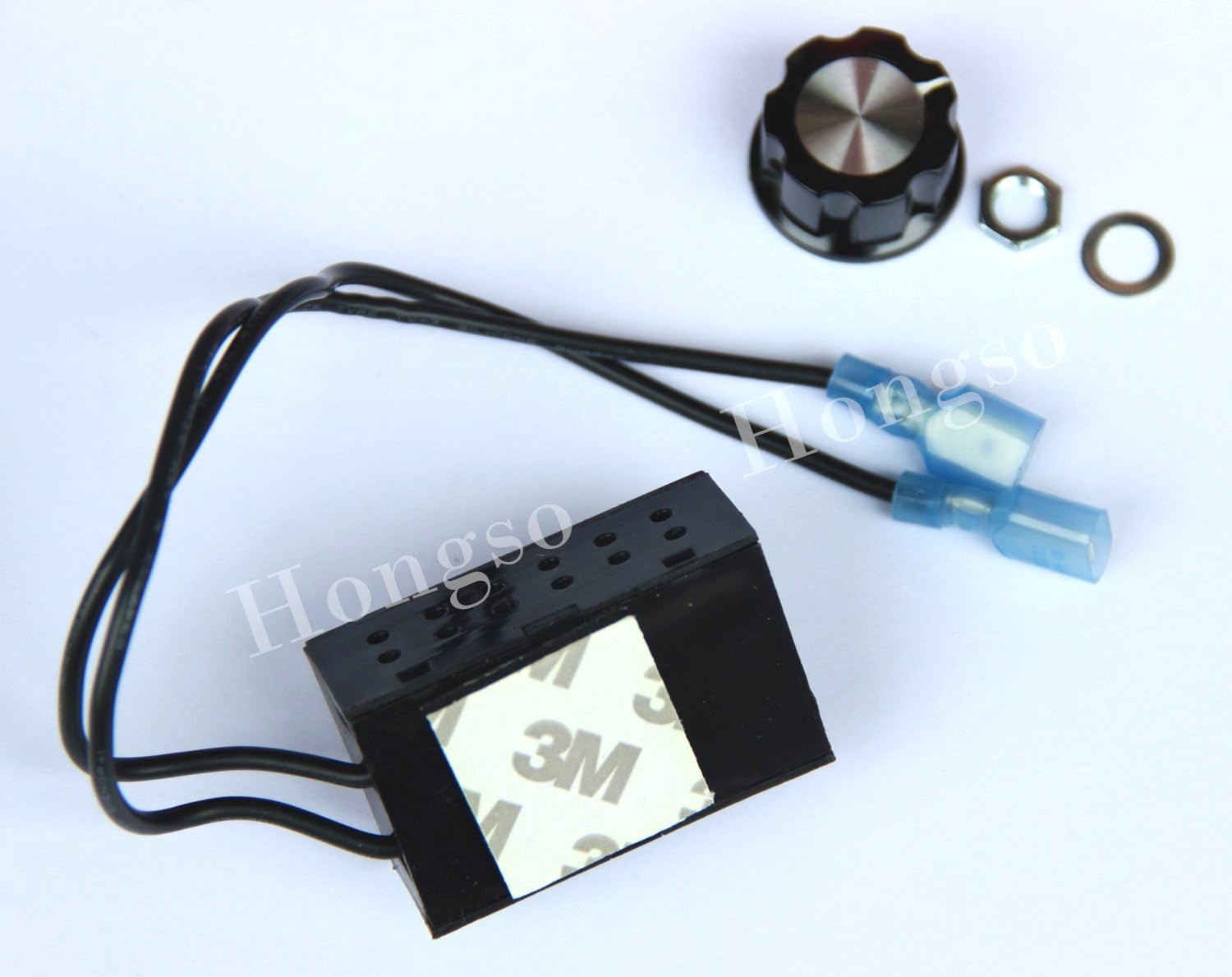 Hongso Fireplace Stove Blower Fan Variable Rheostat Speed On/Off Switch Ctrl with 2 Male Connectors, Fireplace Fan Speed Control