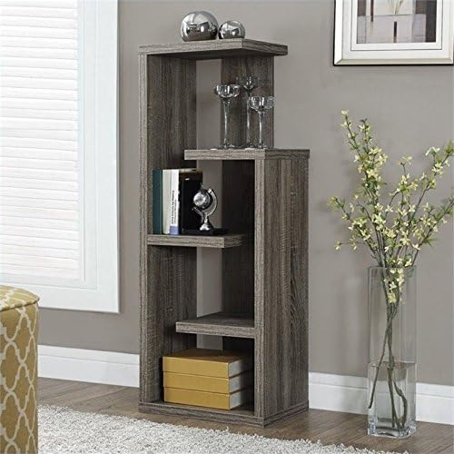 Atlin Designs 4 Shelf Accent Bookcase in Dark Taupe