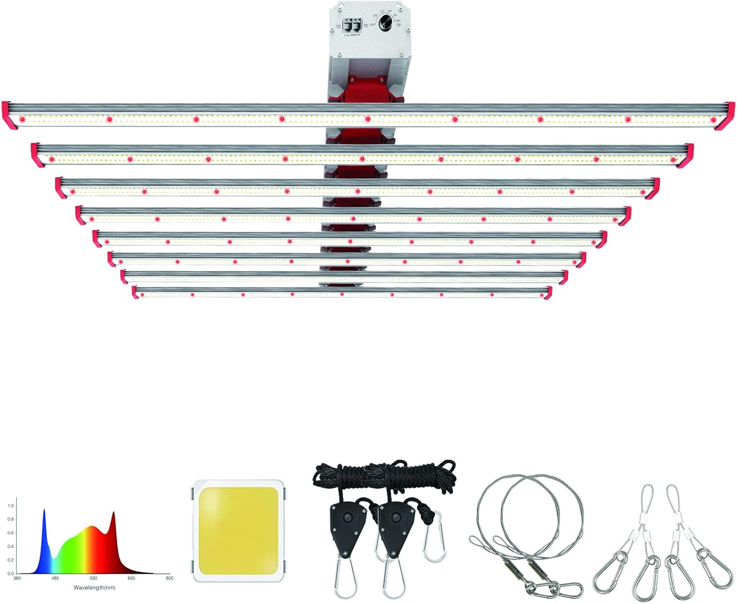 BAYLABS SK720 720W LED Grow Lights 5x5ft with 3144pcs Diodes Full Spectrum Grow Light, Collapsible Commercial Grow Lights for Vertical Farming, Dimmable Daisy Chain Achieve 2.7 &mu;mol/J Precise Lighting