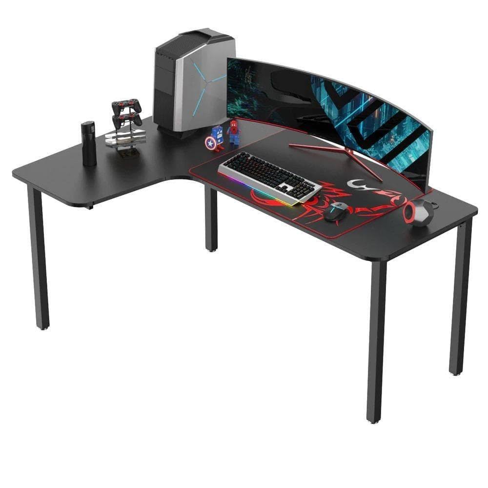 Black L Shaped Desk Computer Gaming Desk